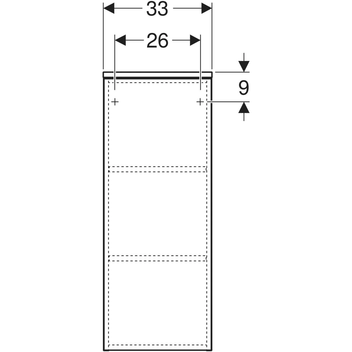 Geberit Aniara 33x85 cm Meşe Orta Boy Dolabı 2