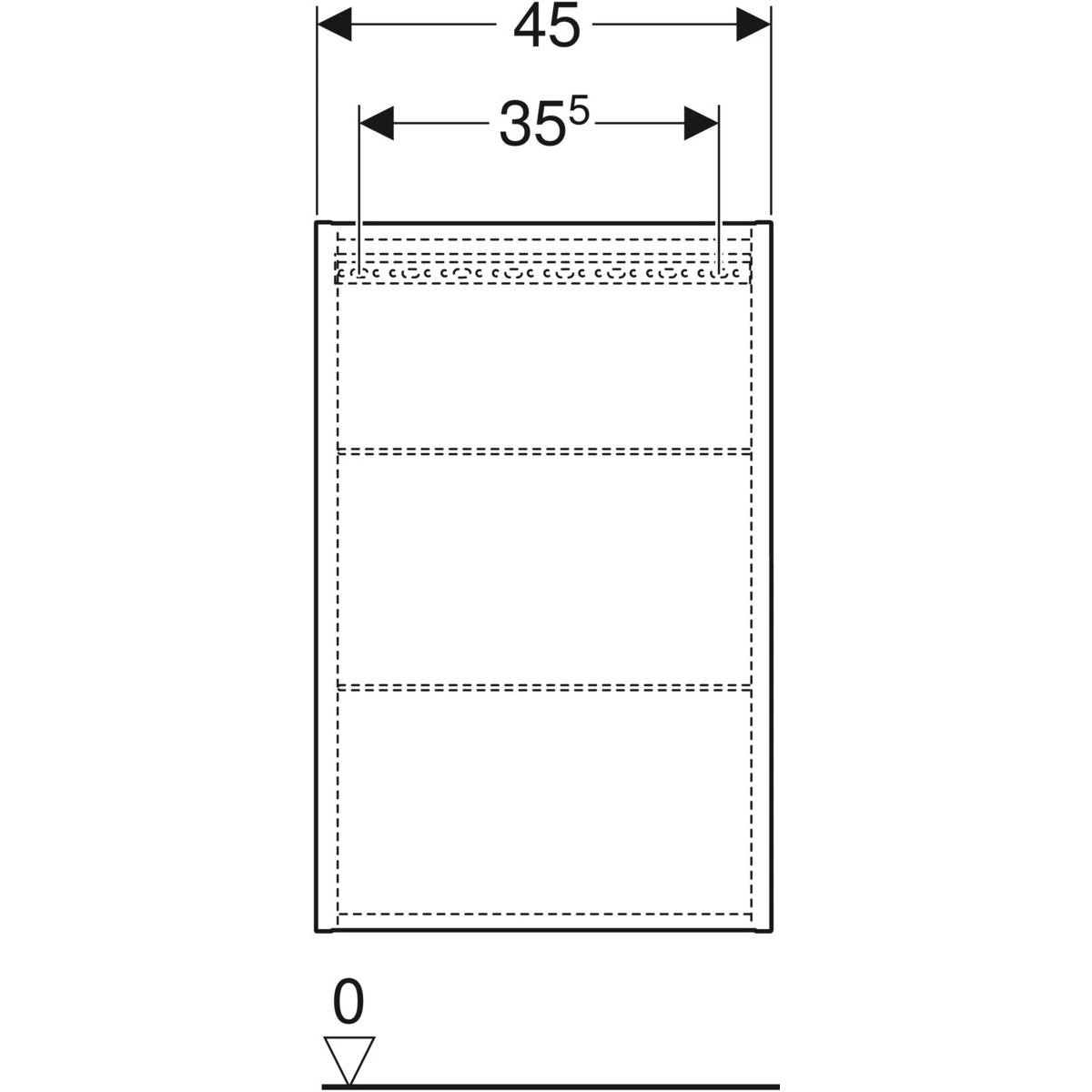 Geberit 45x70 cm Parlak Beyaz Tek Kapılı Üst Dolap 2
