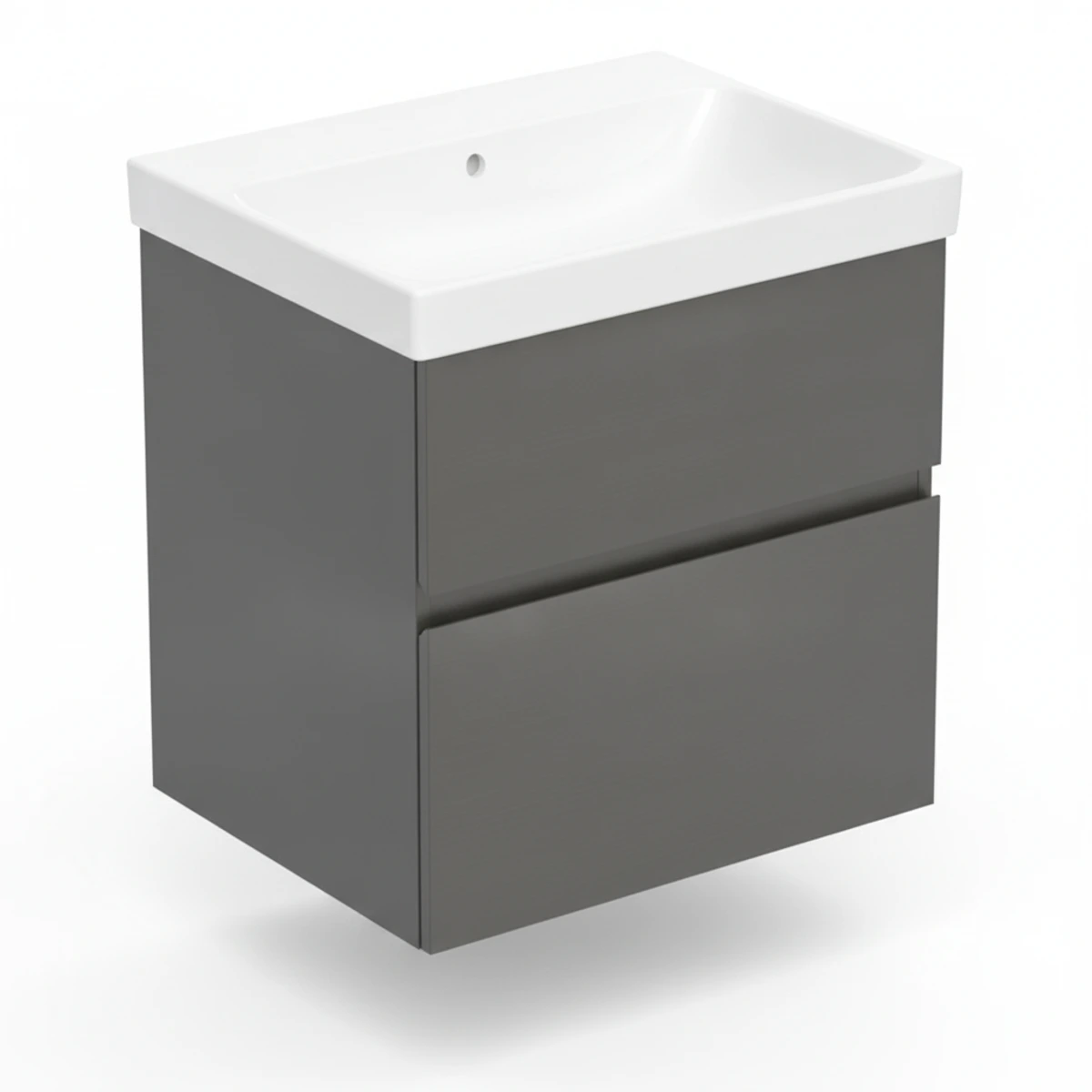 Geberit Aniara 60 cm Mat Antrasit Deliksiz Banyo Dolabı Seti