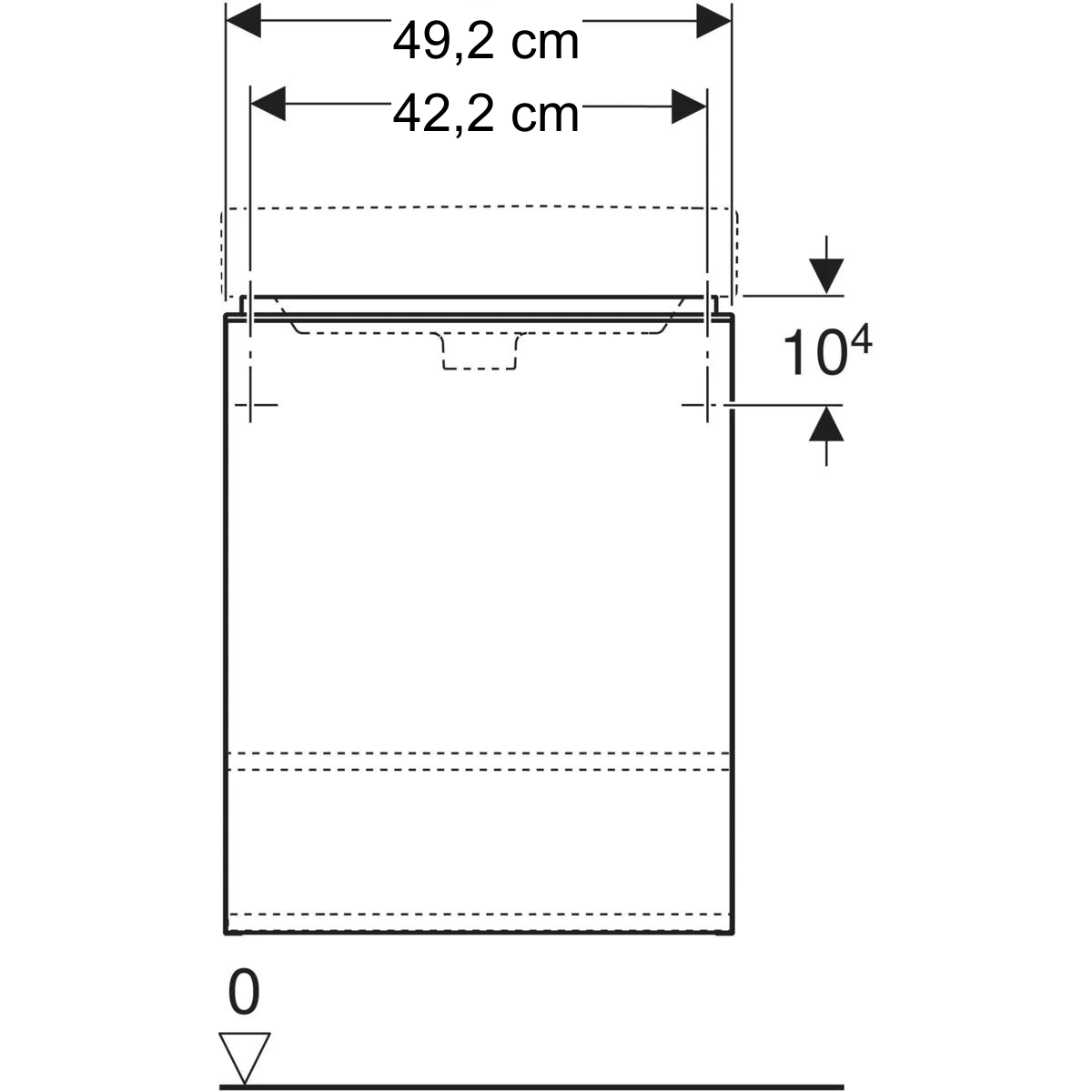 Geberit Smyle 50 cm Amerikan Ceviz Tek Kapılı Lavabo Dolabı 2