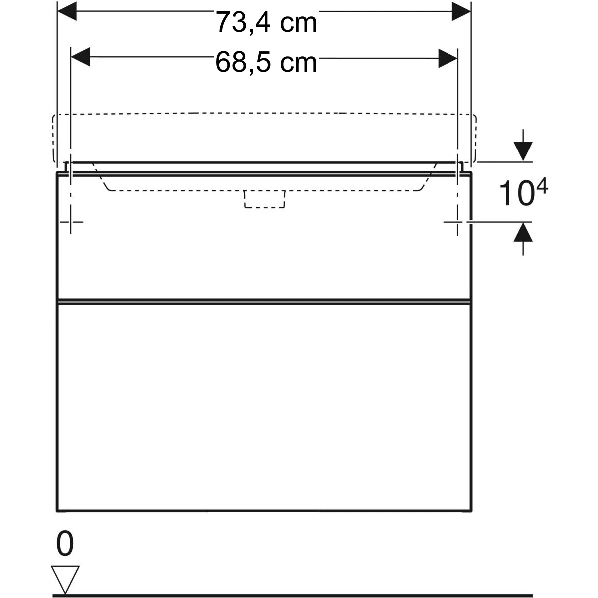Geberit Smyle 75 cm Mat Antrasit Çekmeceli Lavabo Dolabı 2