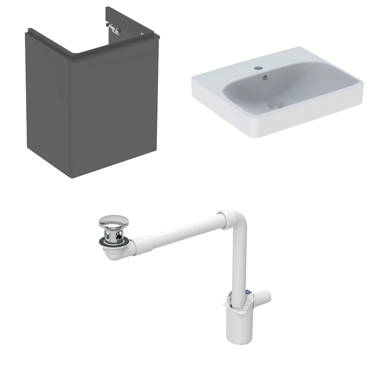 Geberit Smyle 50 cm Mat Antrasit Banyo Dolabı Seti 2