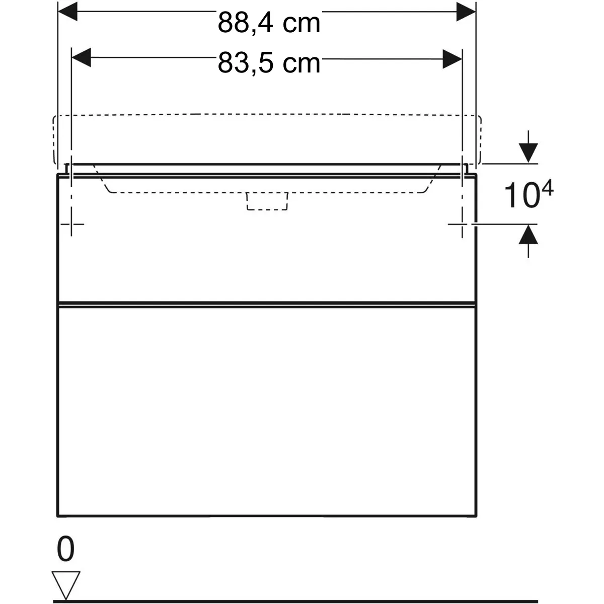Geberit Smyle 90 cm Kum Grisi Delikli Banyo Dolabı Seti 3