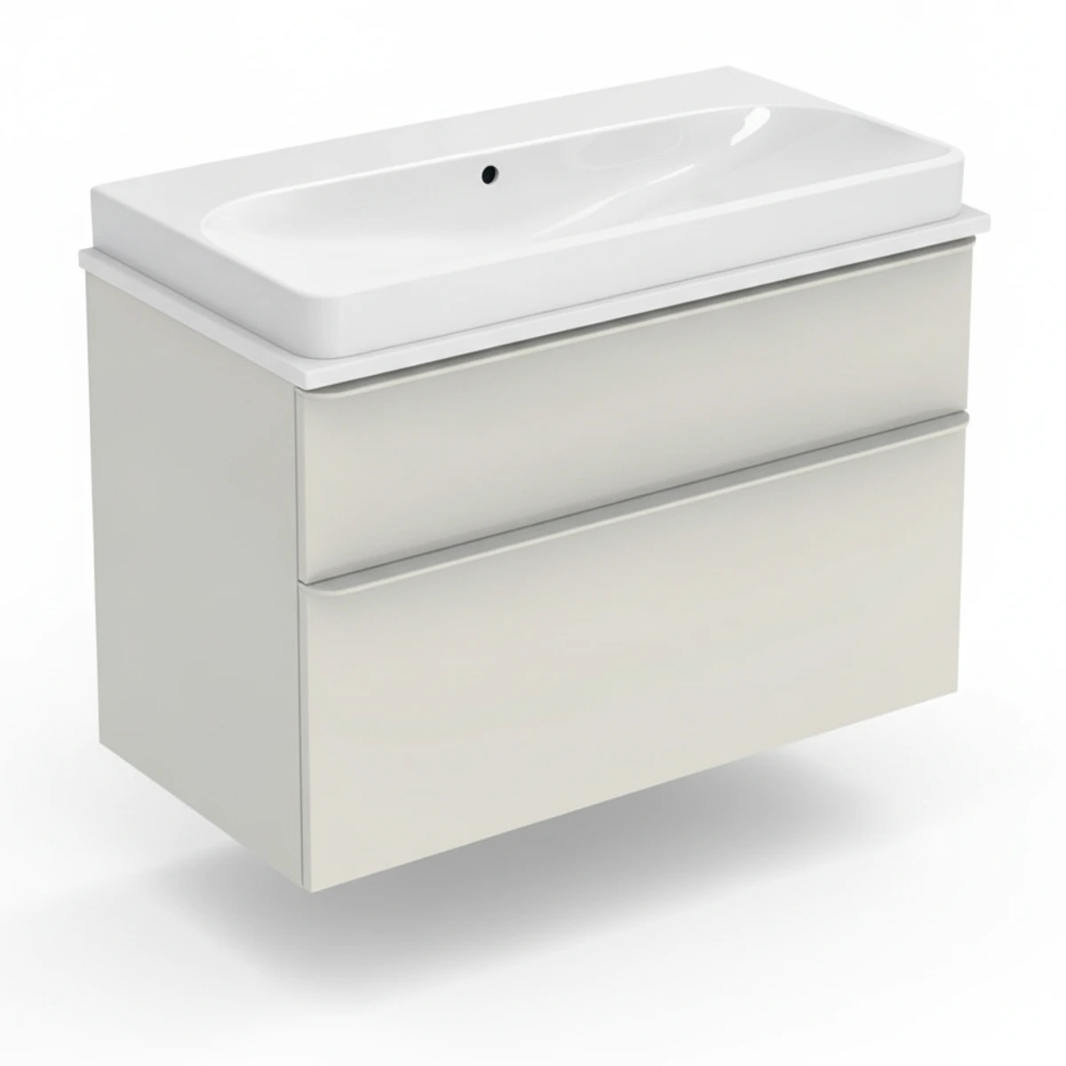 Geberit Smyle 90 cm Kum Grisi Deliksiz Banyo Dolabı Seti