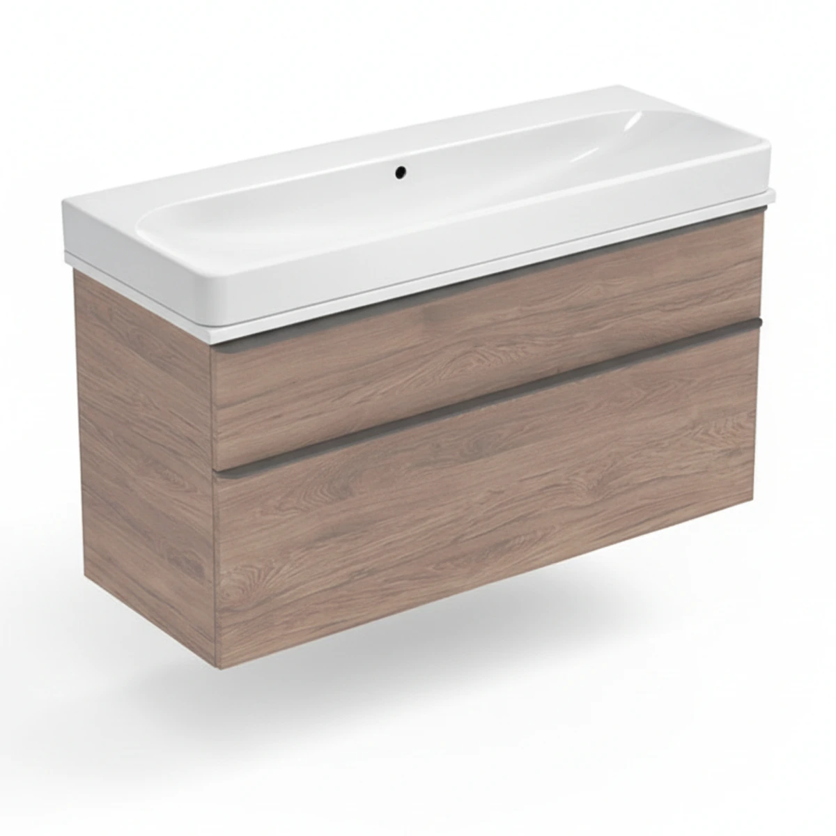 Geberit Smyle 120 cm Amerikan Ceviz Deliksiz Banyo Dolabı Seti