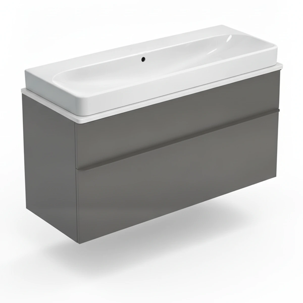 Geberit Smyle 120 cm Mat Antrasit Deliksiz Banyo Dolabı Seti