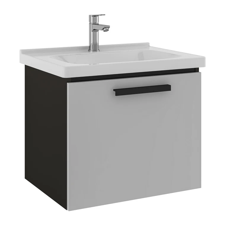 Kale Gris 65 Cm Siyah-Gri Lavabosuz Alt Dolap