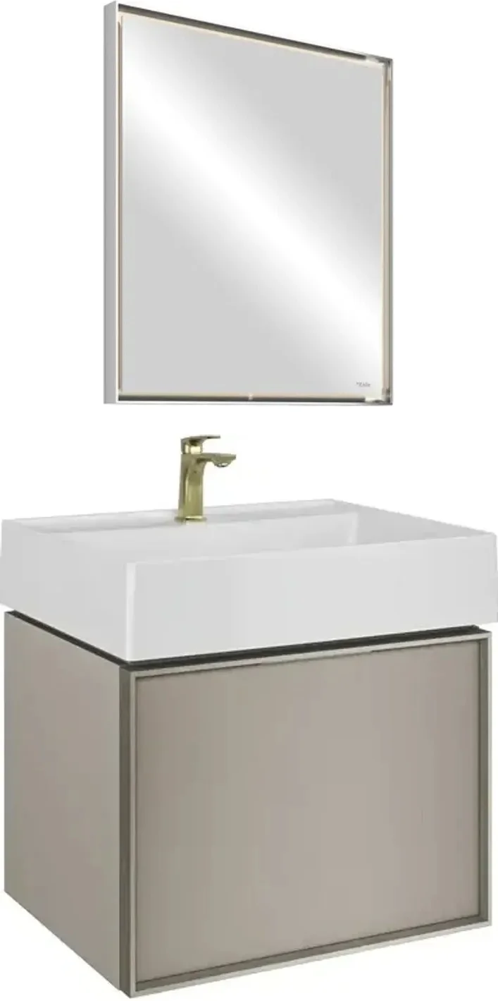 Kale Solid 65 Cm Vizon Metal Çerçeve Aynalı Banyo Dolabı Takımı