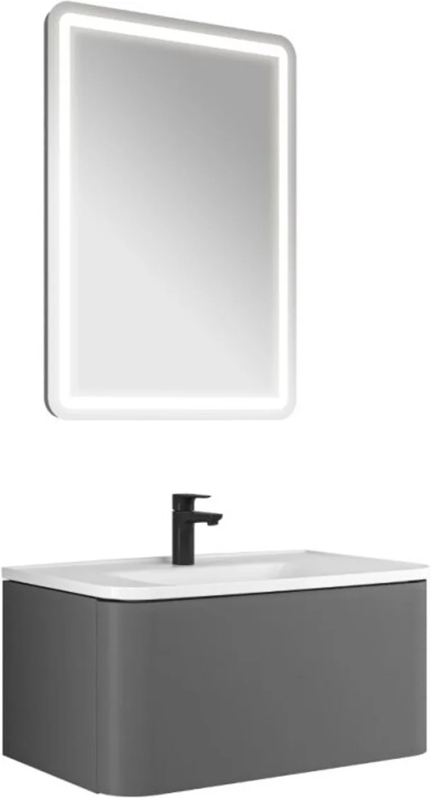 Kale Fold Pro 80 Cm Mat Vizon Aydınlatmalı Aynalı Banyo Dolabı Takımı