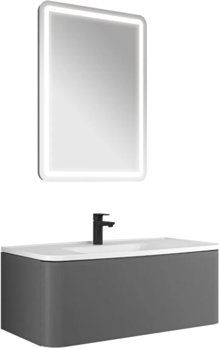 Kale Fold Pro 100 Cm Mat Vizon Aydınlatmalı Aynalı Banyo Dolabı Takımı