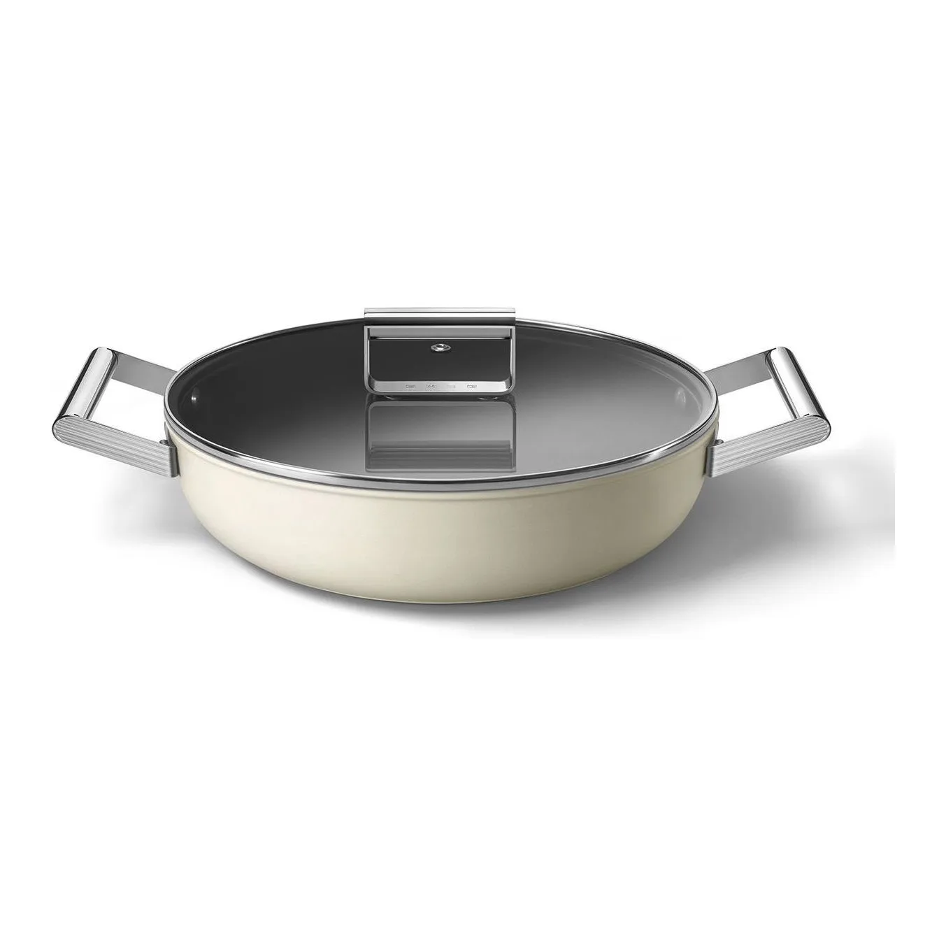 Smeg 28 Cm Mat Krem Kapaklı Derin Tava 5