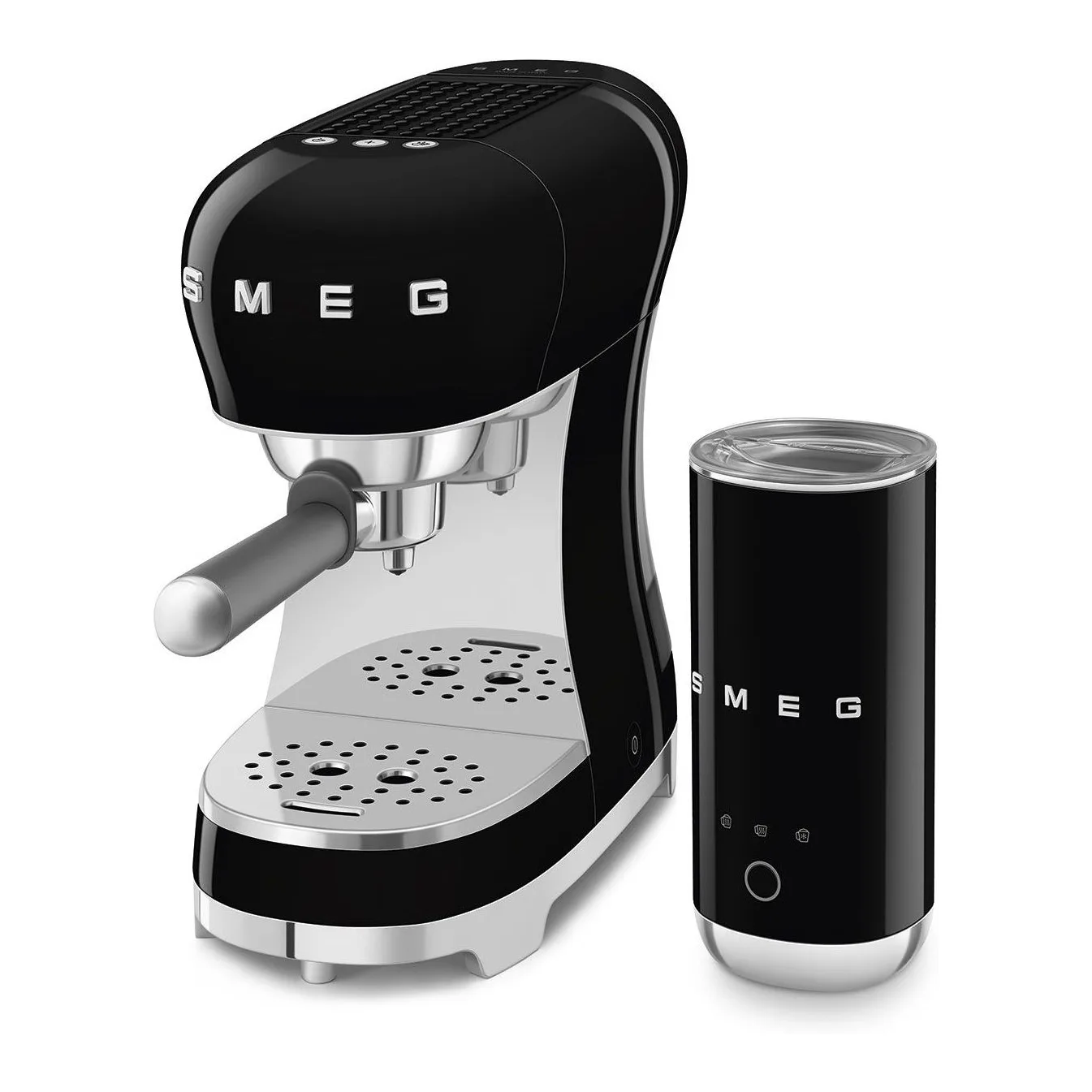 Smeg 50's Style Siyah Süt Köpürtücülü Espresso Makinesi 2