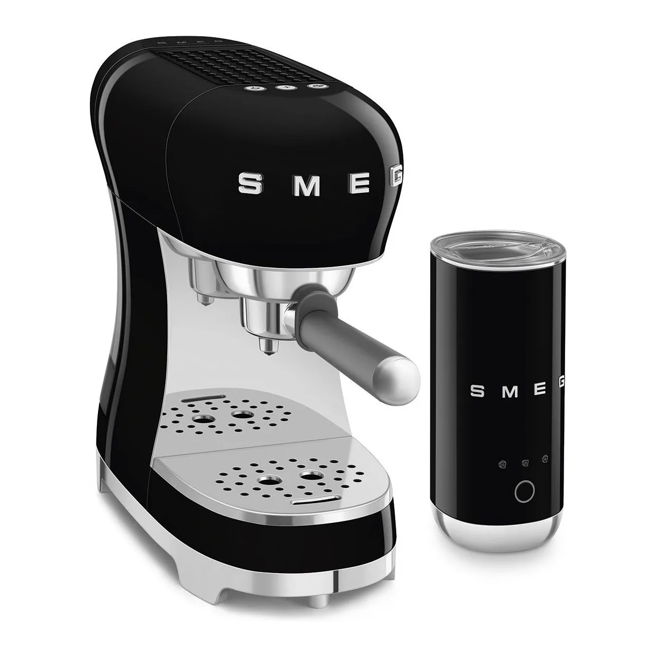 Smeg 50's Style Siyah Süt Köpürtücülü Espresso Makinesi 3