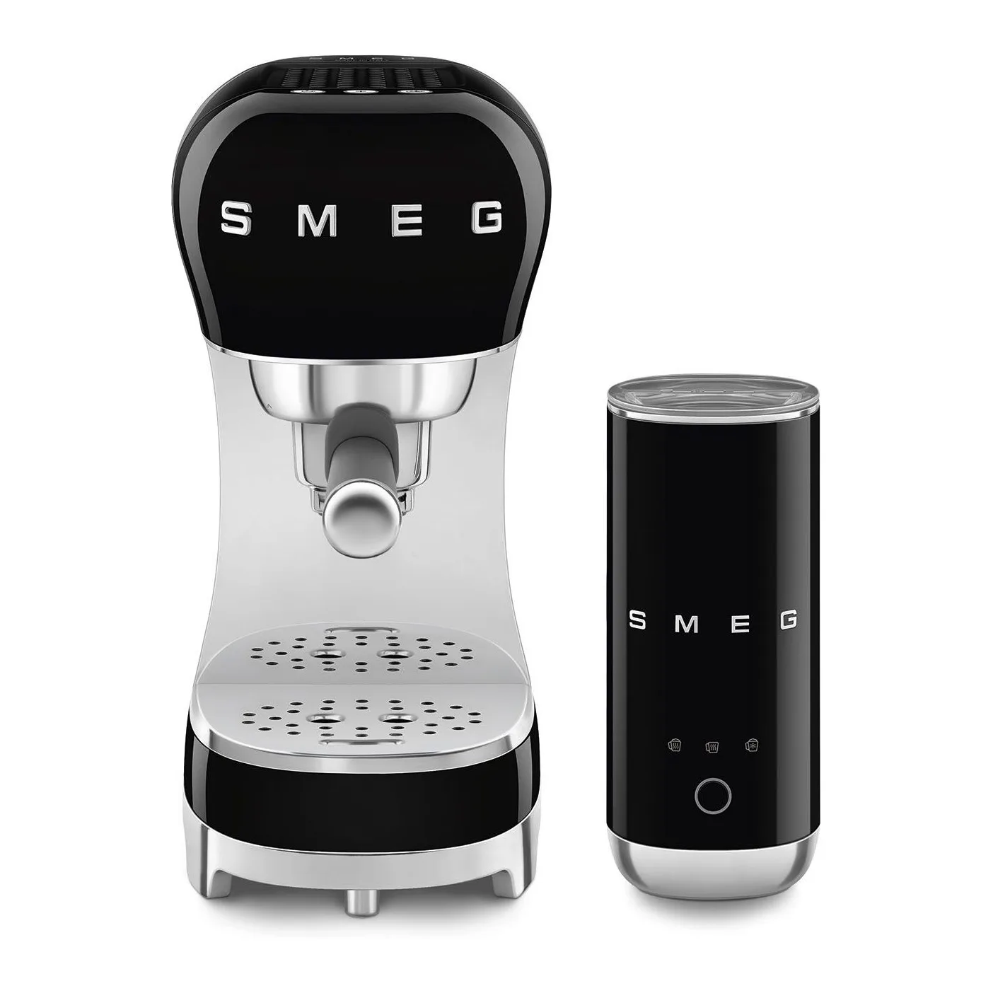 Smeg 50's Style Siyah Süt Köpürtücülü Espresso Makinesi