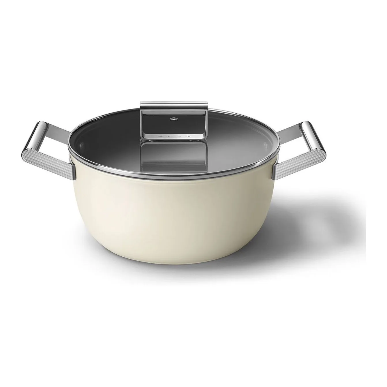 Smeg 24 Cm Mat Krem Kapaklı Derin Tencere 5