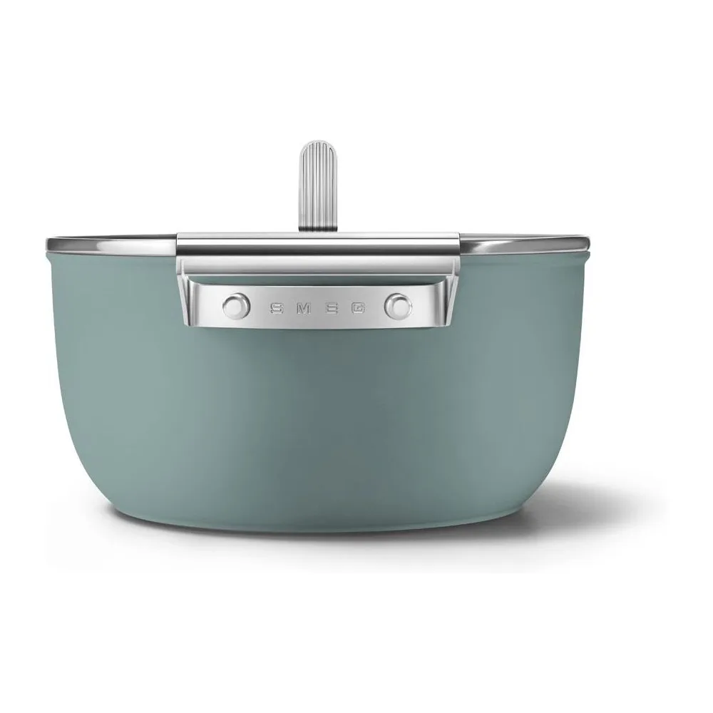 Smeg 24 Cm Mat Zümrüt Yeşili Kapaklı Derin Tencere 3