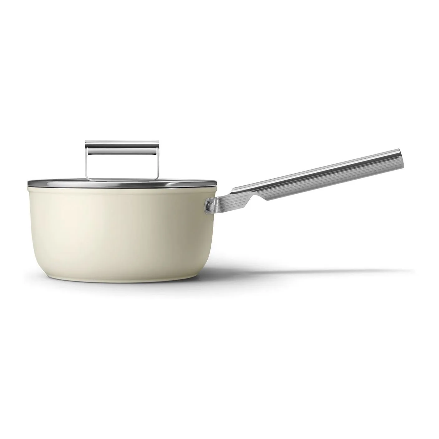 Smeg 20 Cm Mat Krem Kapaklı Sos Tenceresi