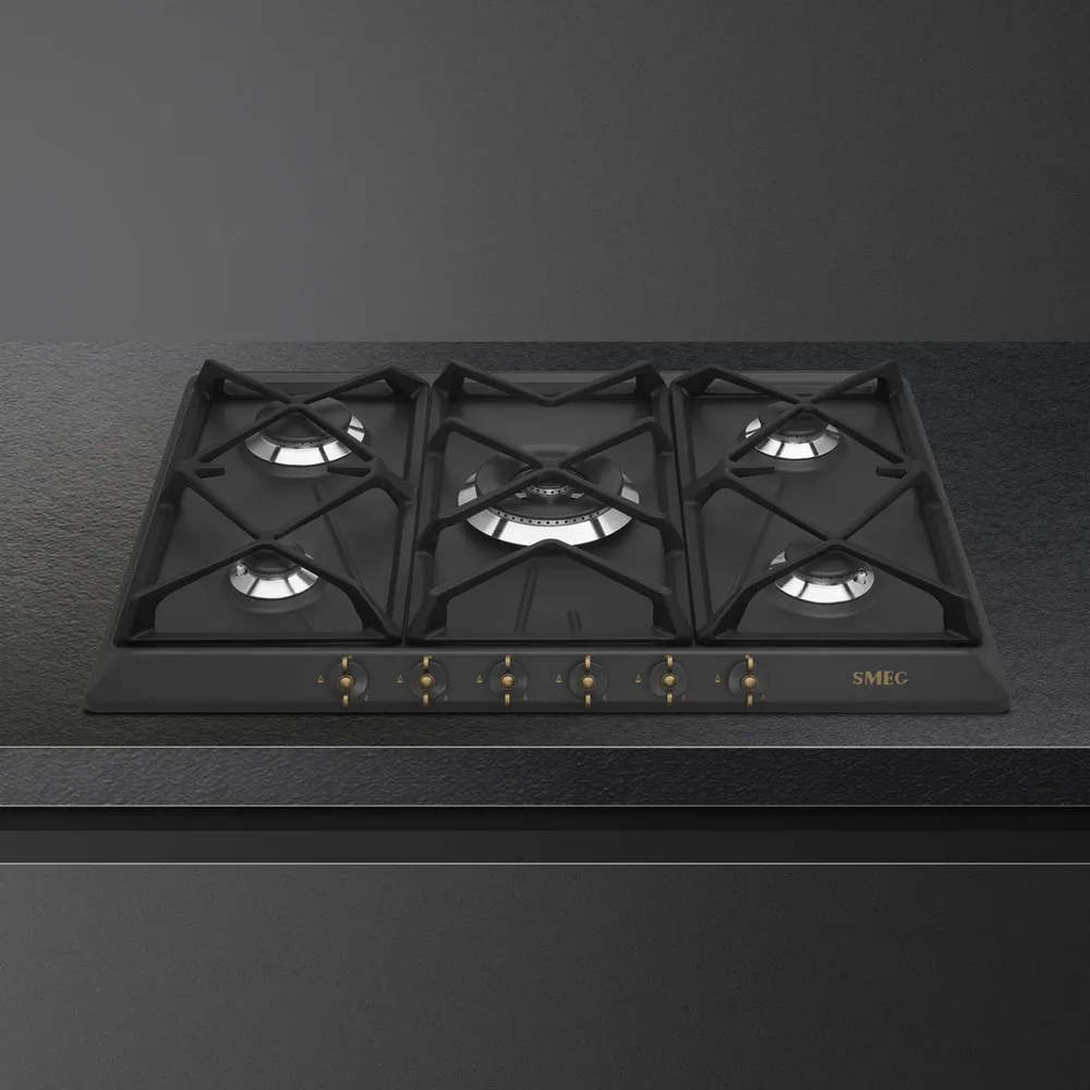 Smeg Coloniale 70 cm Antrasit 5 Gözlü Gazlı Ocak 4