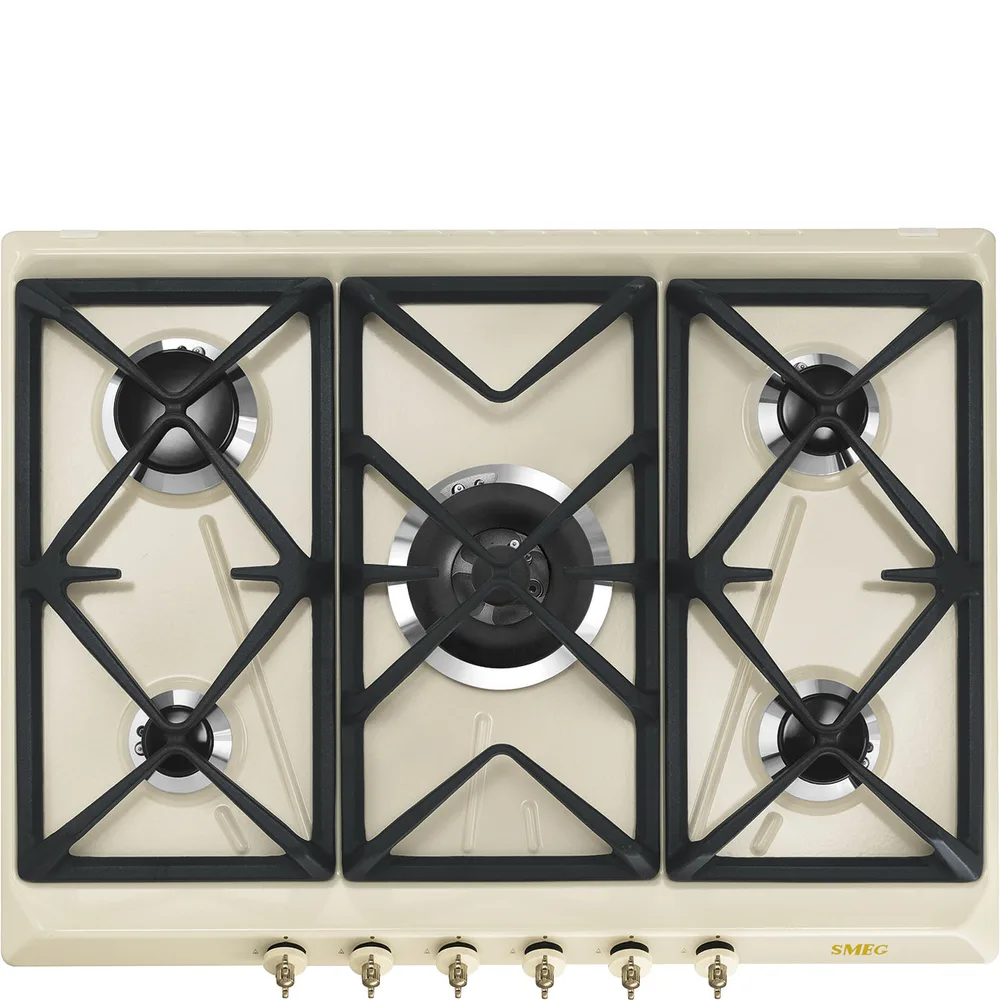 Smeg Coloniale 70 cm Krem 5 Gözlü Gazlı Ocak