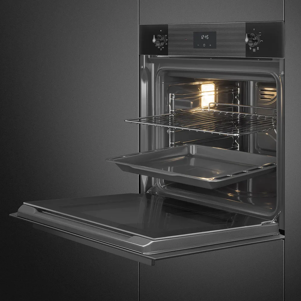 Smeg Linea 60 cm Siyah Cam Fanlı Ankastre Fırın 5