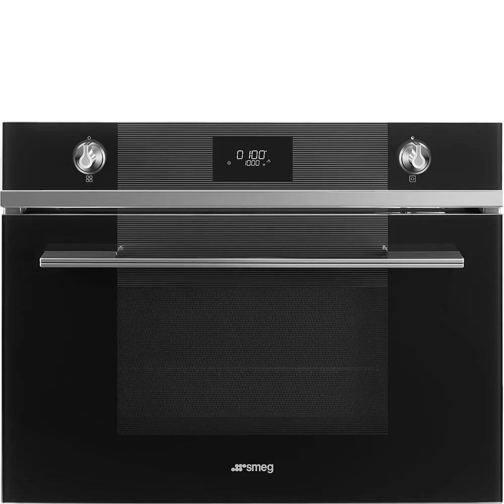 Smeg Linea 45 cm Siyah Mikrodalgalı Kompakt Ankastre Fırın