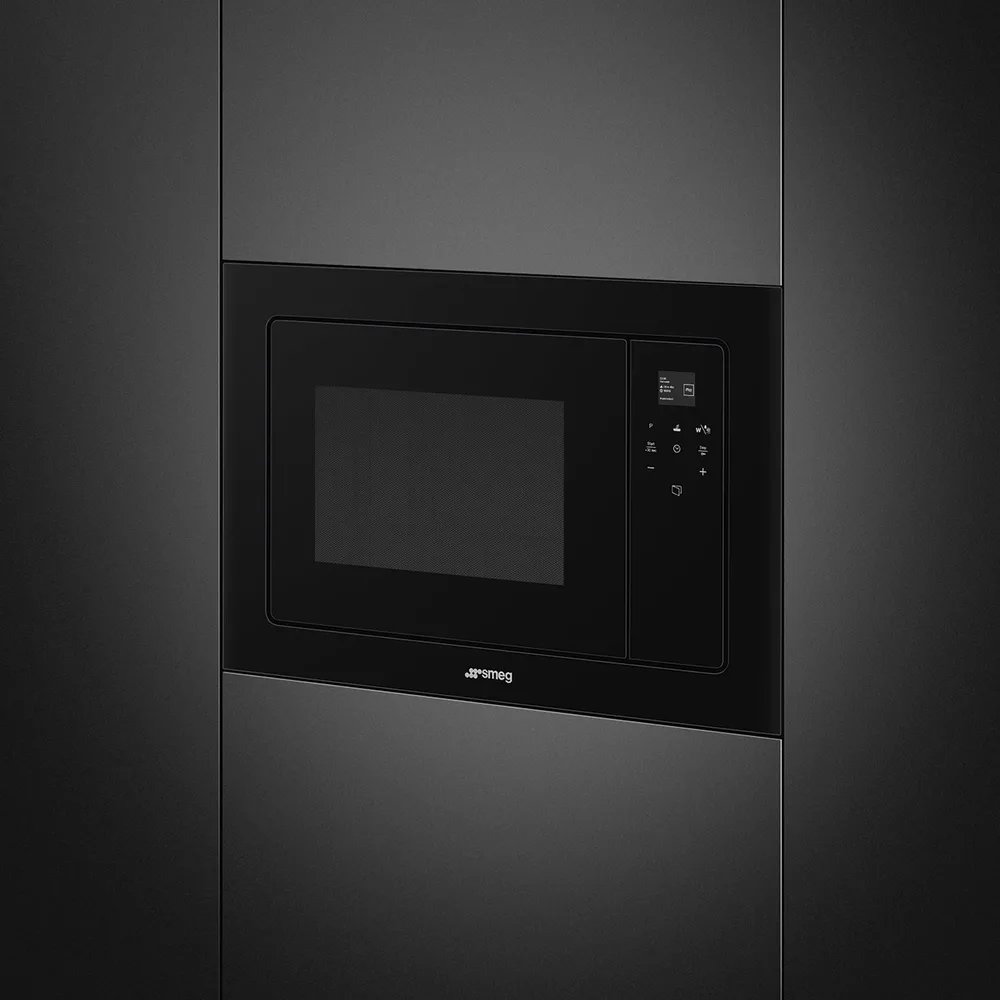 Smeg Linea 60 cm Siyah Izgaralı Ankastre Mikrodalga Fırın 3