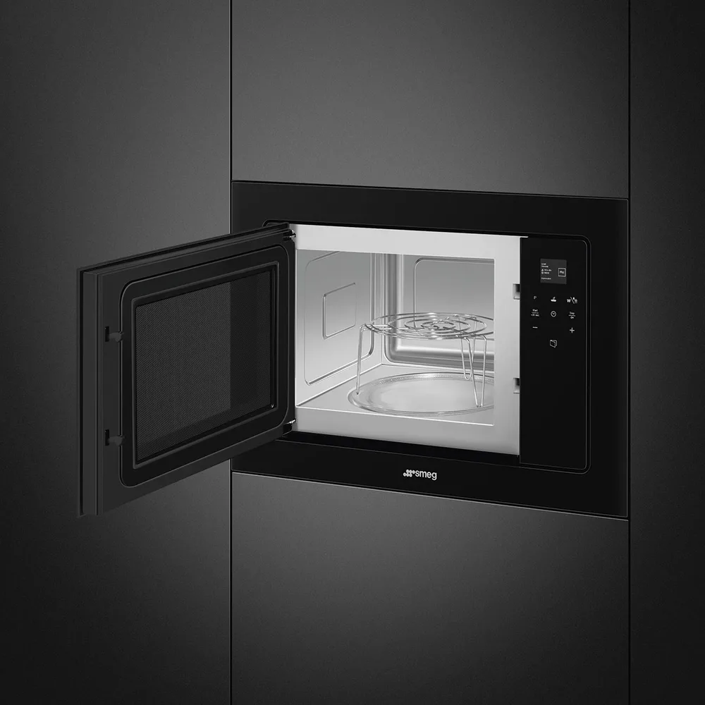 Smeg Linea 60 cm Siyah Izgaralı Ankastre Mikrodalga Fırın 5