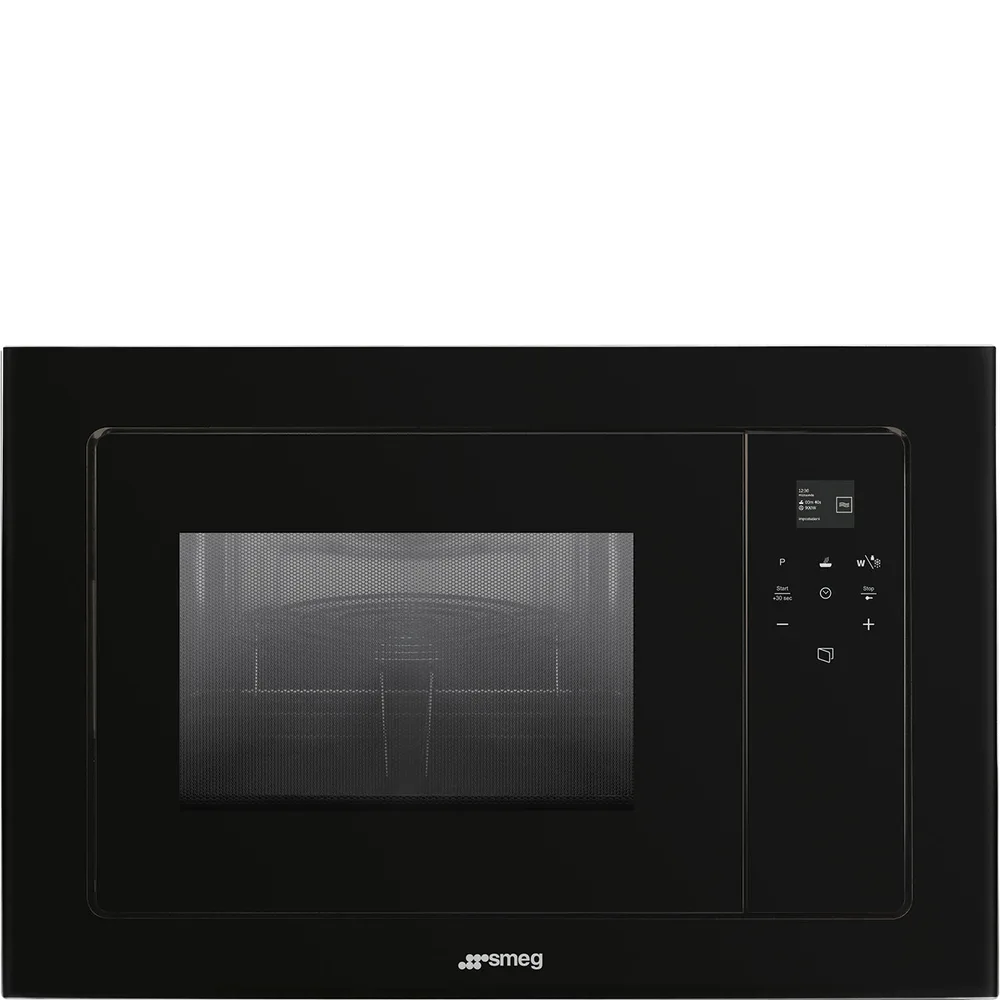 Smeg Linea 60 cm Siyah Izgaralı Ankastre Mikrodalga Fırın