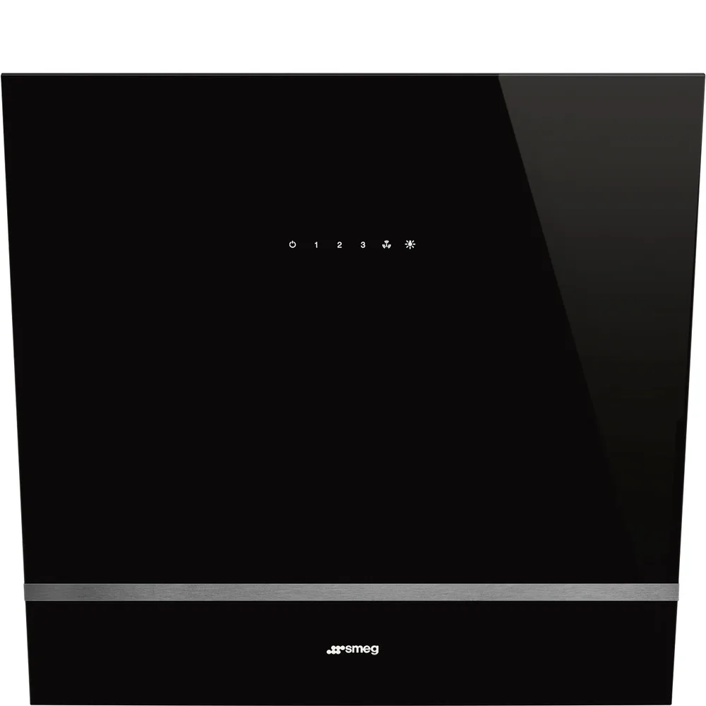 Smeg Üniversal 60 cm Siyah Cam Eğik Duvar Tipi Davlumbaz