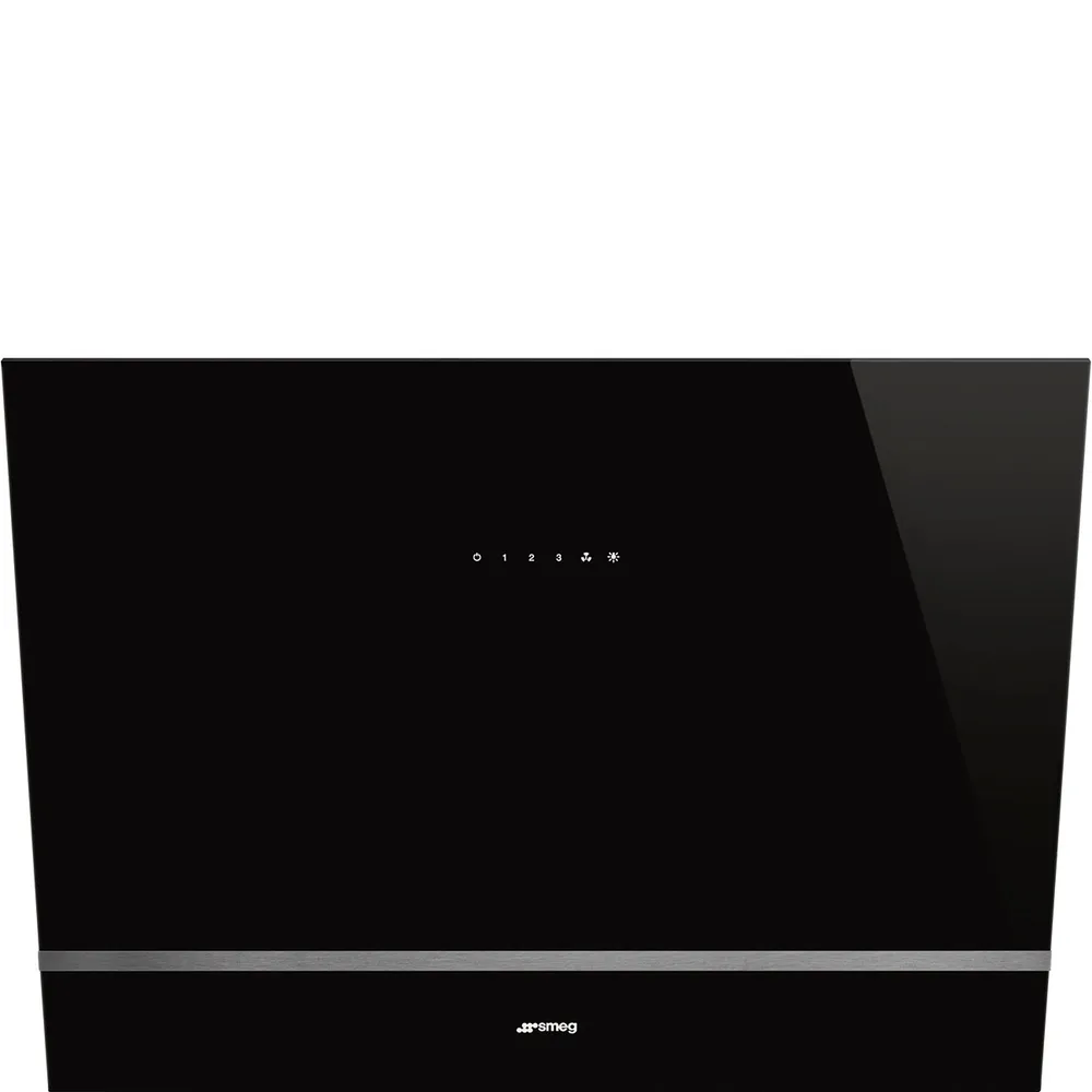 Smeg Üniversal 80 cm Siyah Cam Eğik Duvar Tipi Davlumbaz