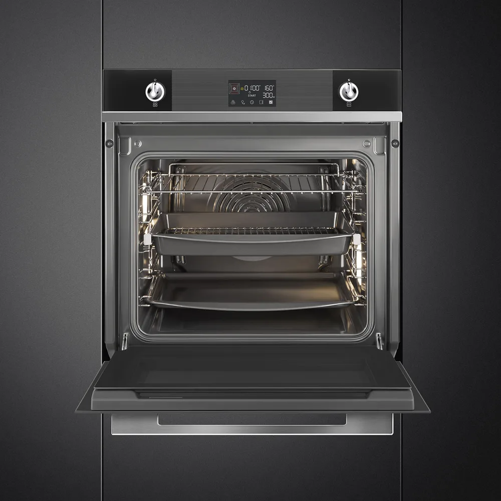 Smeg Linea 60 cm Siyah Cam Vapor Clean Ankastre Fırın 3