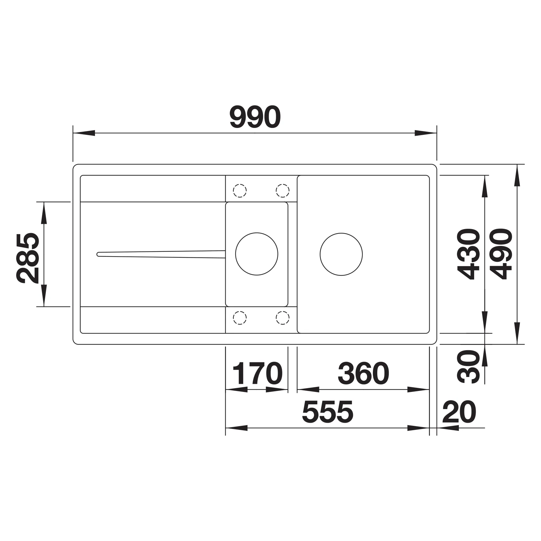 Blanco Metra 6 S-F Beyaz Granit Eviye 2