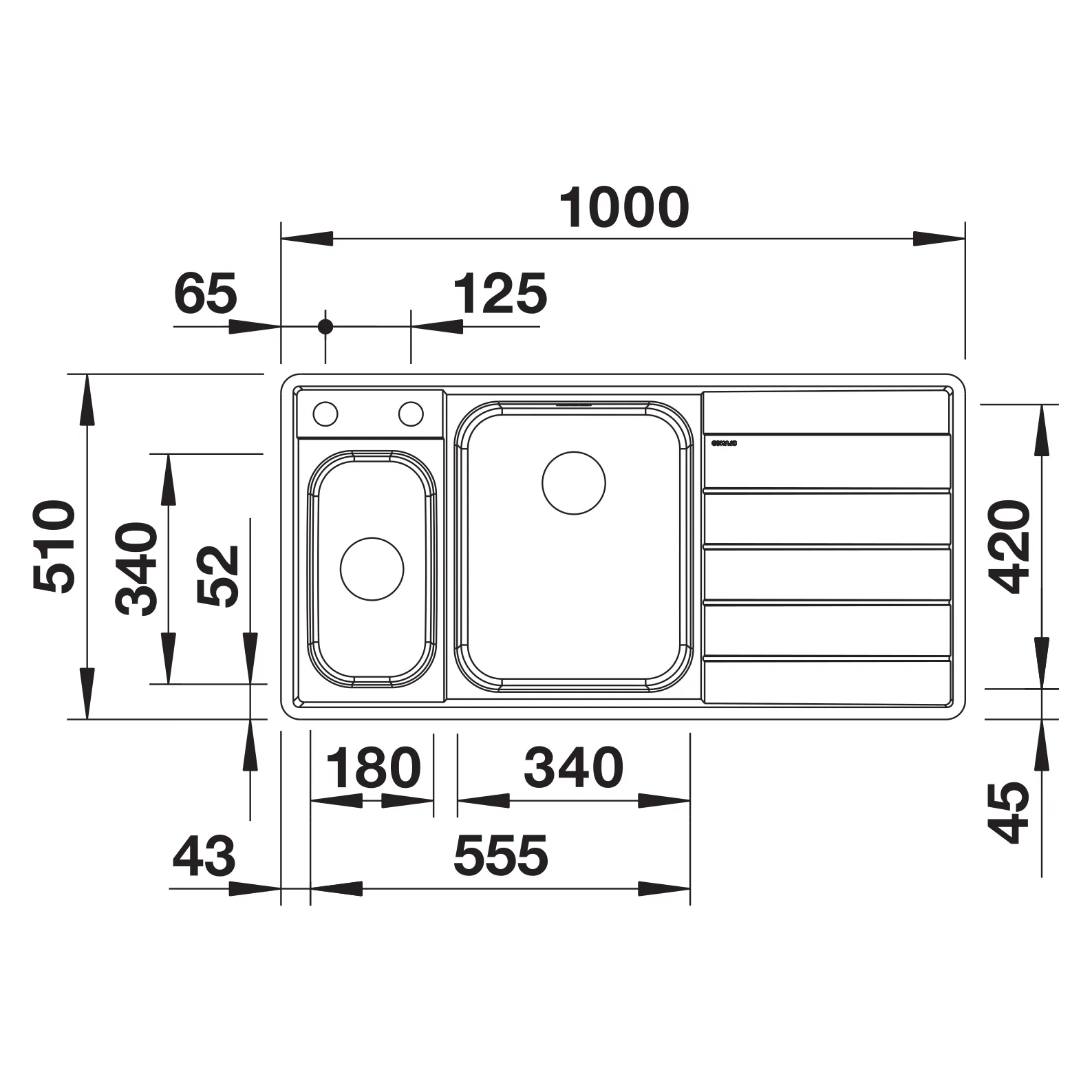 Blanco Axis III 6 S-IF Sağ Damlalıklı Paslanmaz Çelik Eviye 3