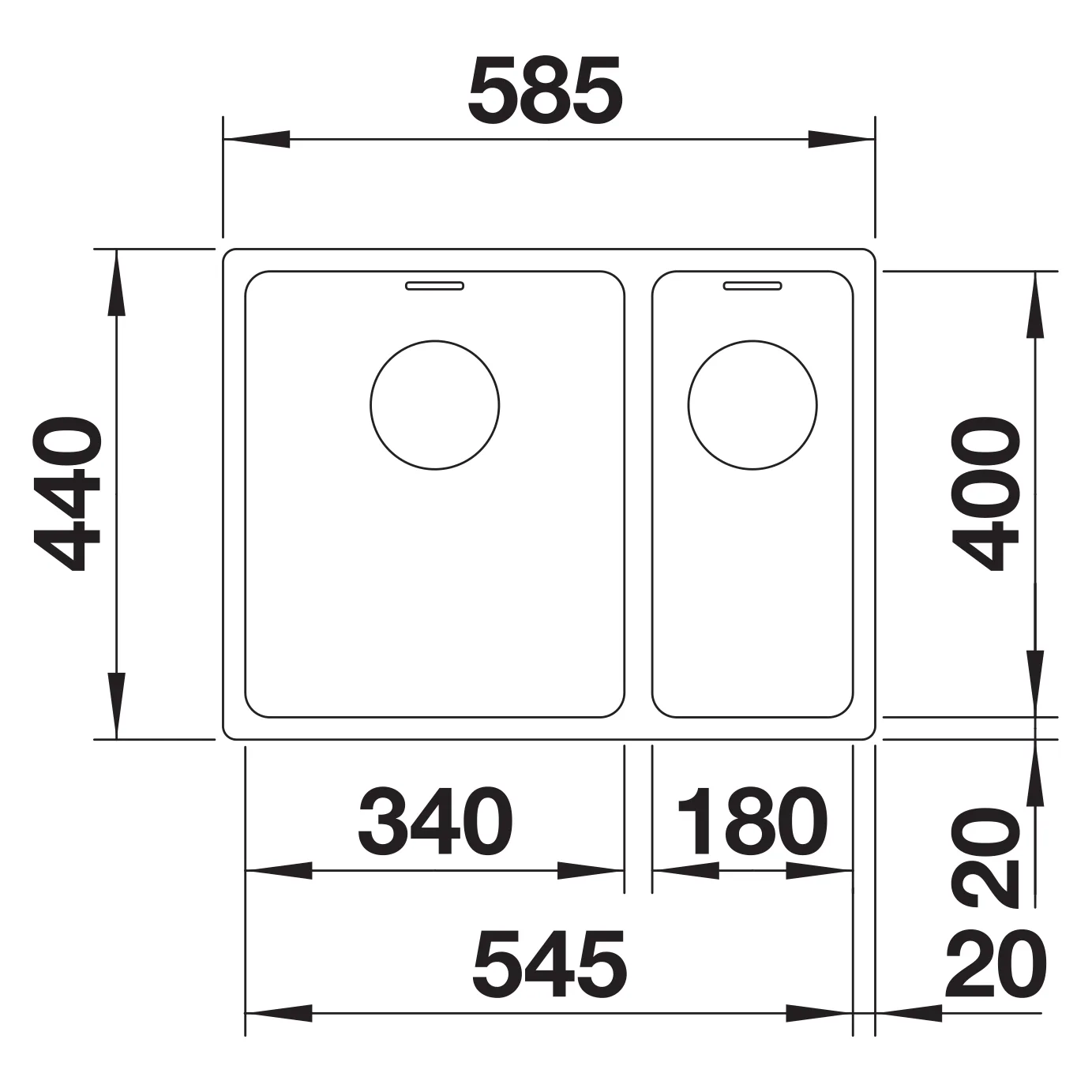 Blanco Andano 340/180-IF Sol Hazneli Paslanmaz Çelik Eviye 3