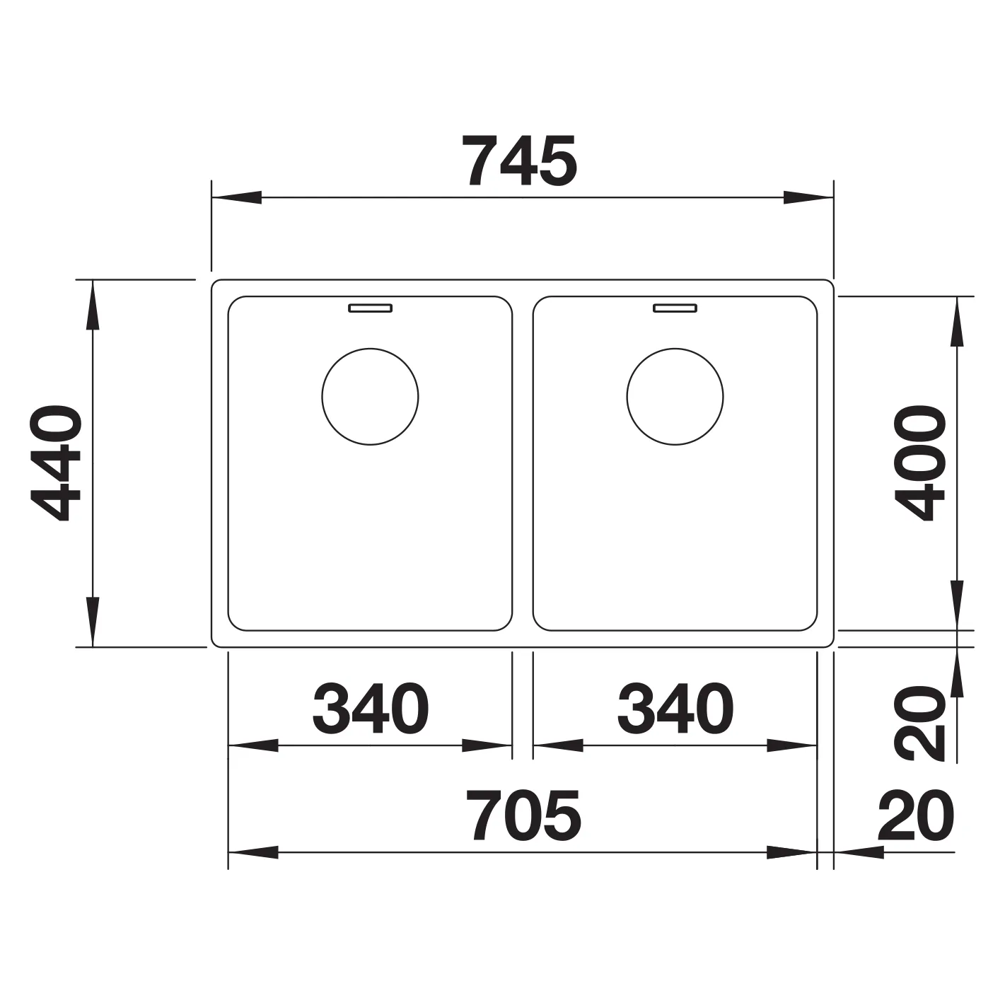 Blanco Andano 340/340-IF Paslanmaz Çelik Eviye 3