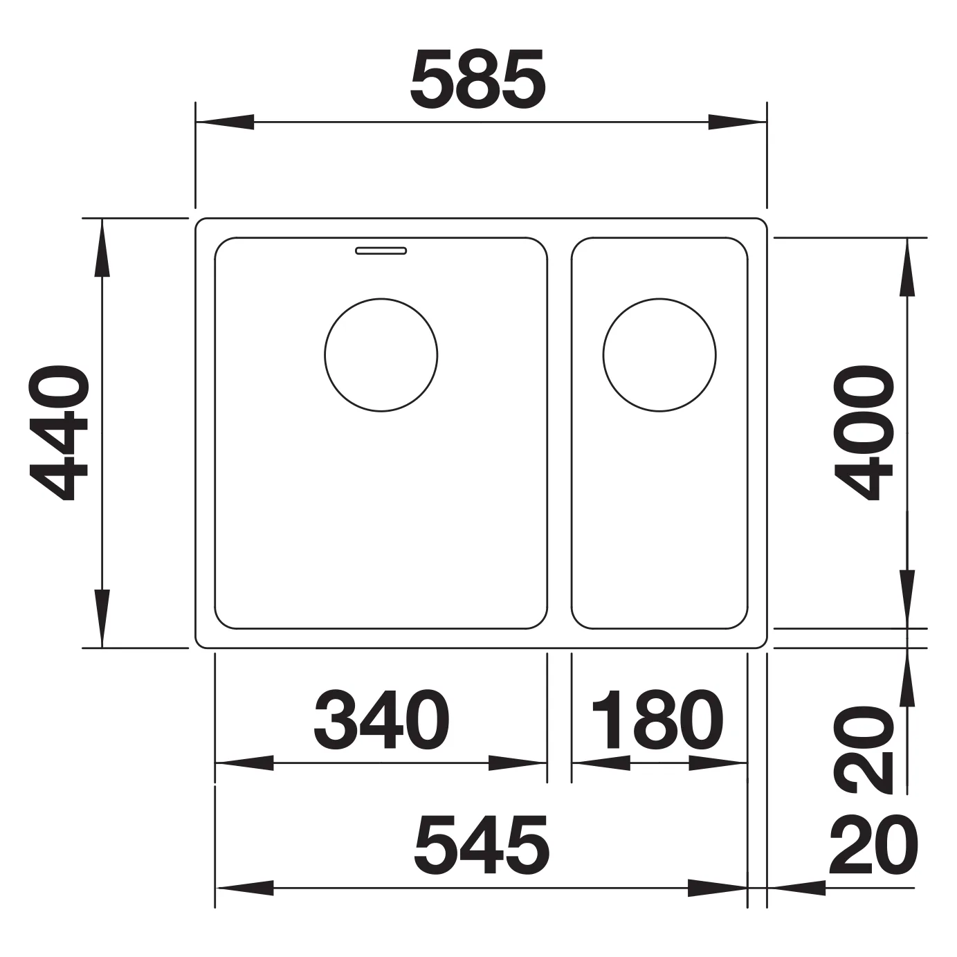 Blanco Andano 340/180-U Sol Hazneli Paslanmaz Çelik Eviye 3