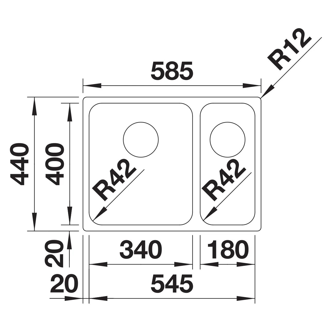 Blanco Solis 340/180-IF Sol Hazneli Paslanmaz Çelik Eviye 2