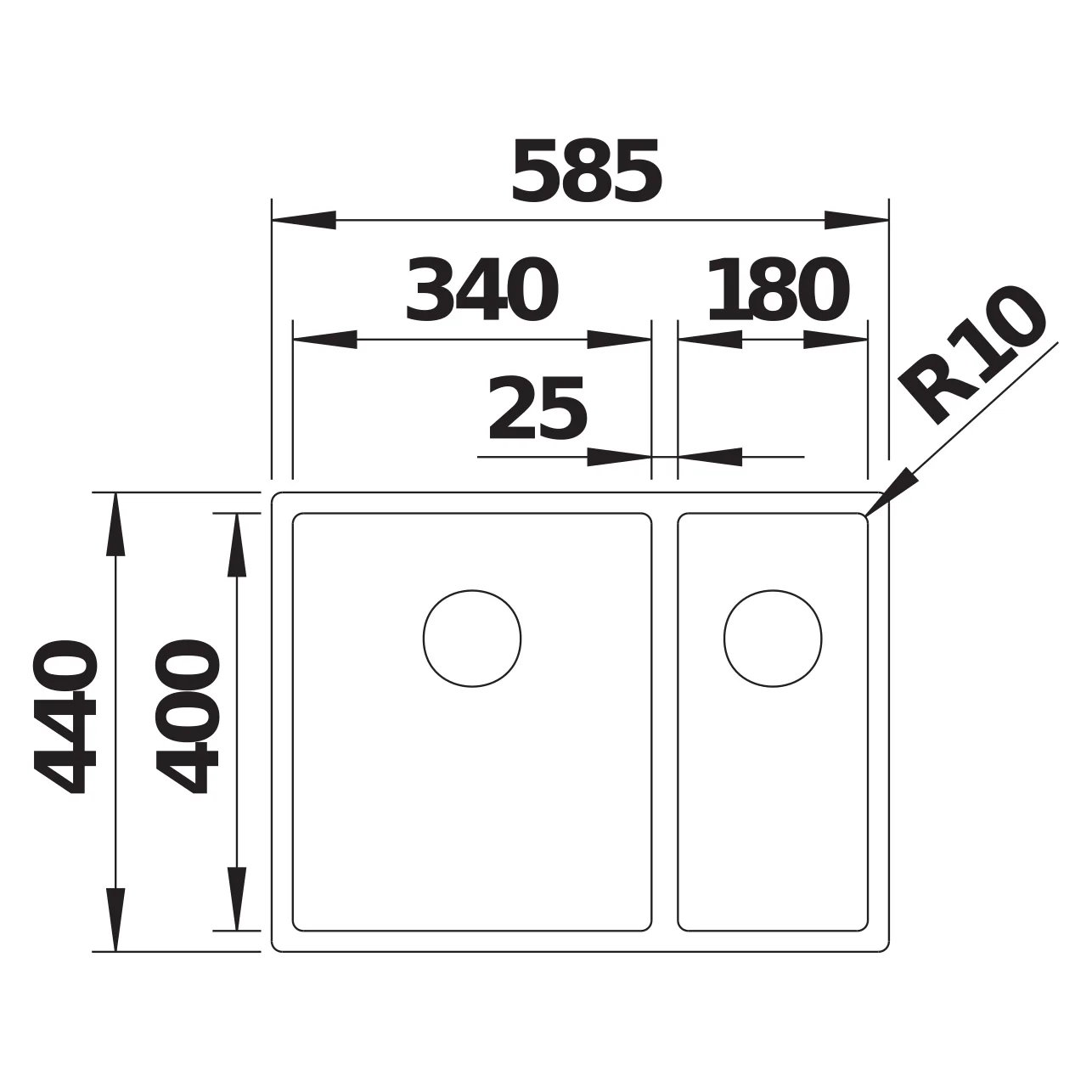 Blanco Claron 340/180-IF Sol Hazneli Paslanmaz Çelik Eviye 2