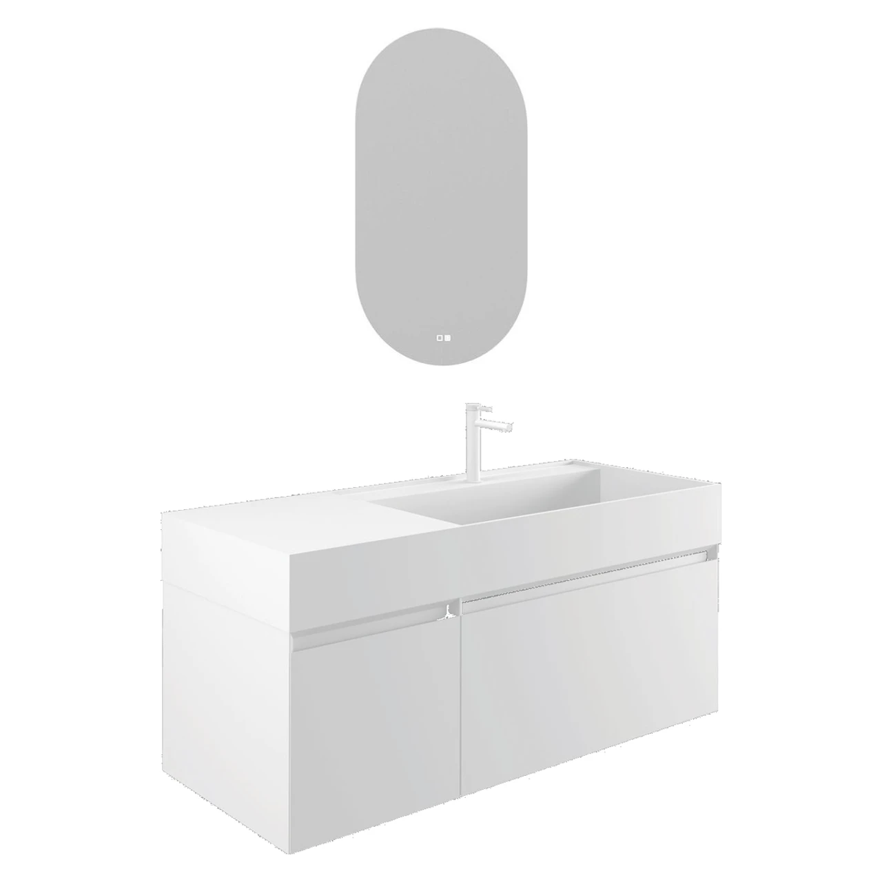 Orka Lusso Sağ 120 Cm Mat Beyaz Banyo Dolabı Takımı - 5007526