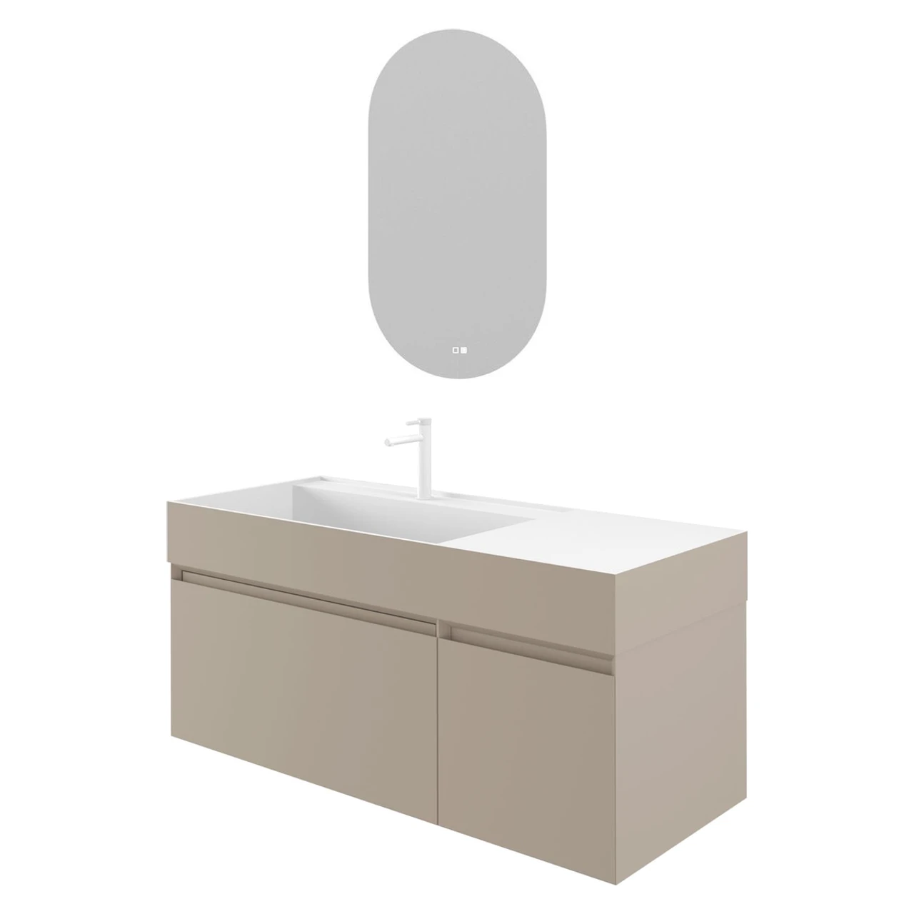 Orka Lusso Sol 120 Cm Mat Vizon Banyo Dolabı Takımı - 5005012