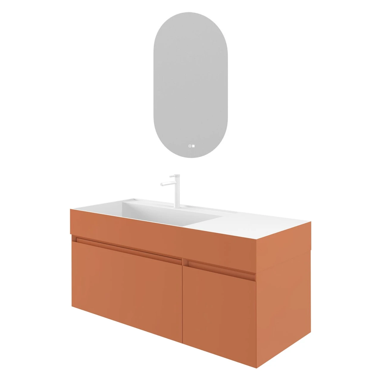 Orka Lusso Sol 120 Cm Mat Tarçın Banyo Dolabı Takımı - 5003965