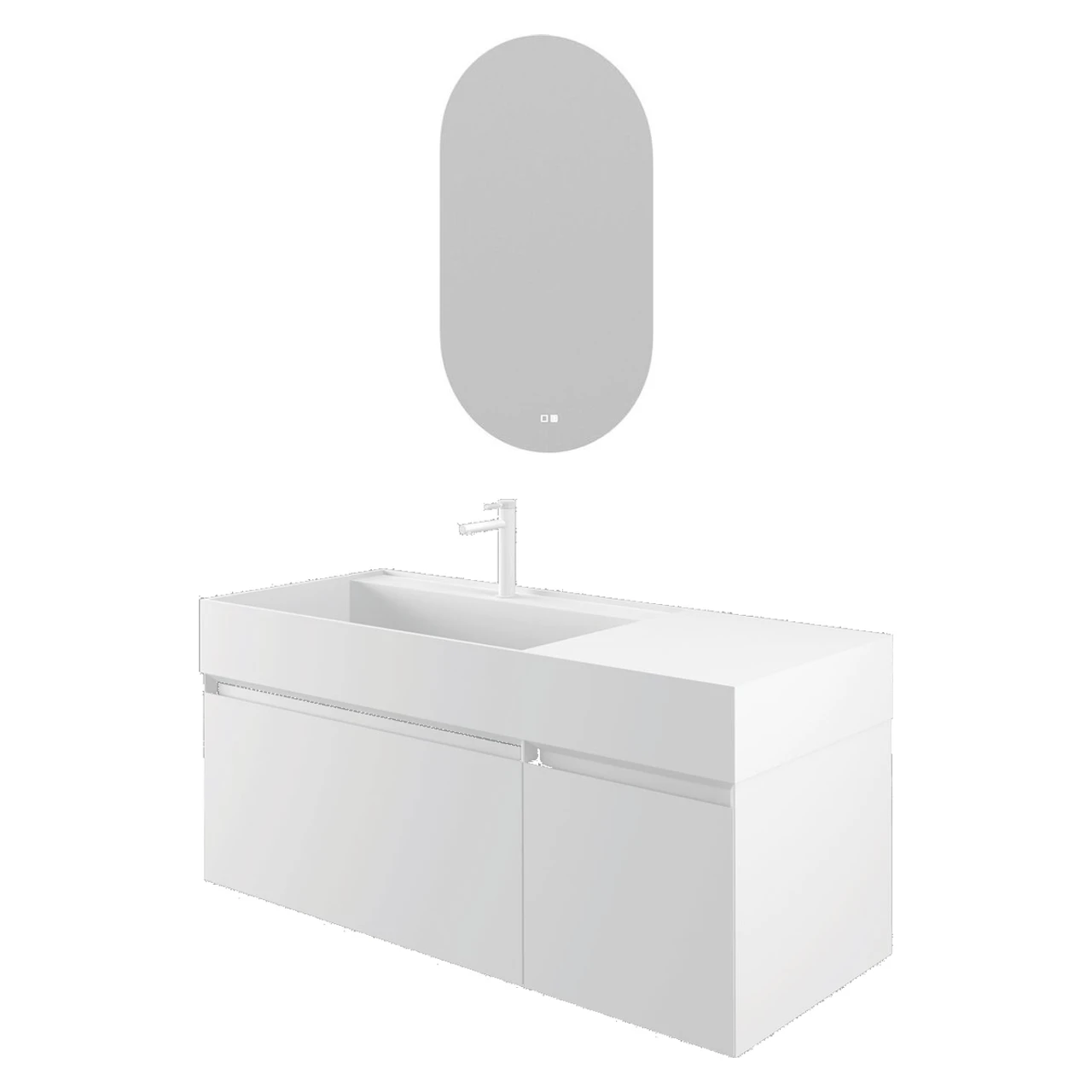 Orka Lusso Sol 120 Cm Mat Beyaz Banyo Dolabı Takımı - 5004992