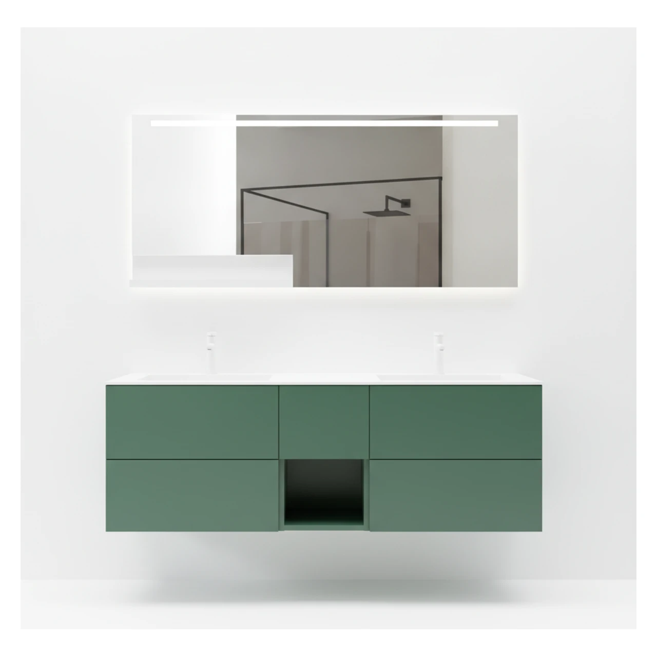 Orka Milano 140 Cm Mat Yeşil Banyo Dolabı Takımı - 5008206 3