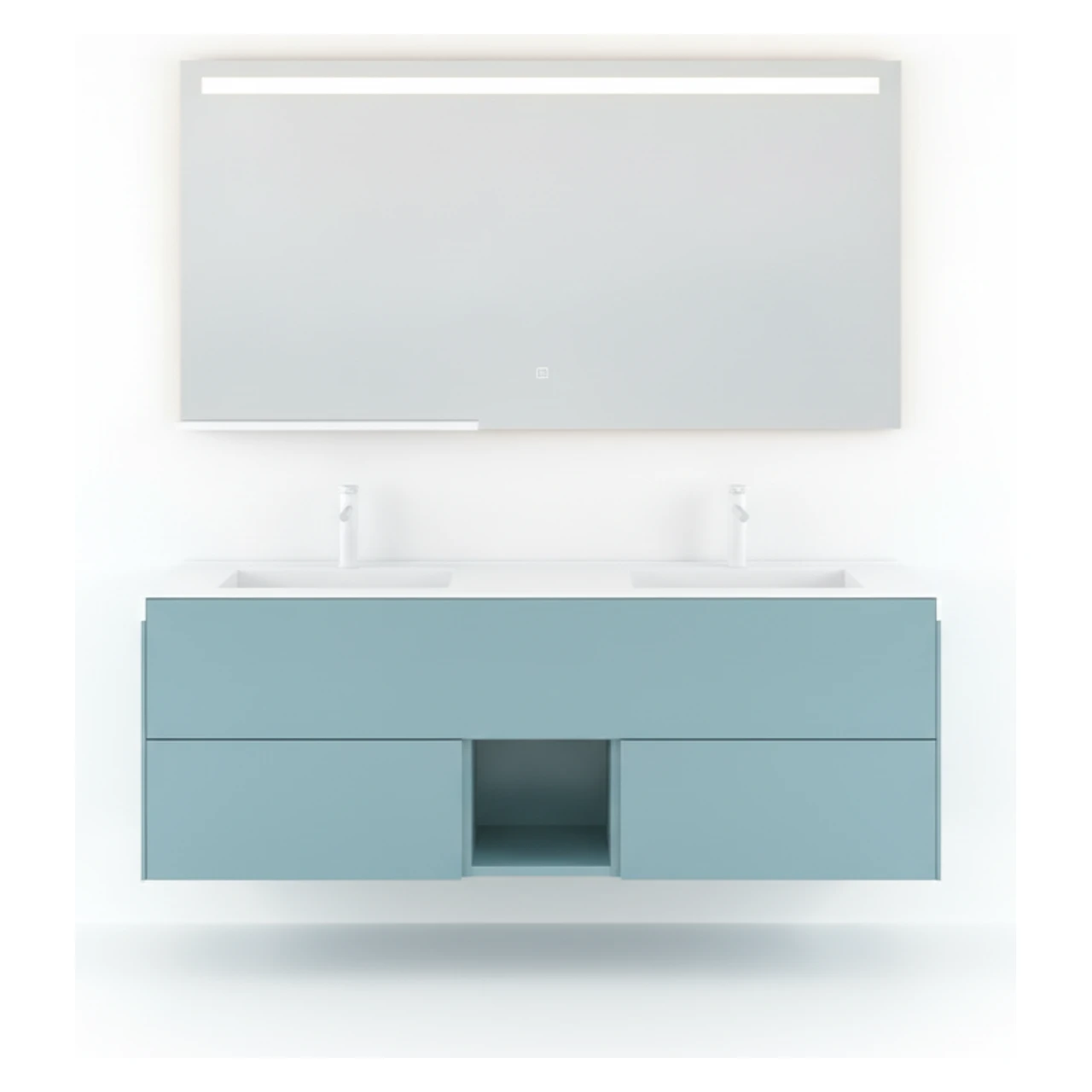 Orka Milano 140 Cm Mat Pasifik Mavi Banyo Dolabı Takımı - 5008204 2