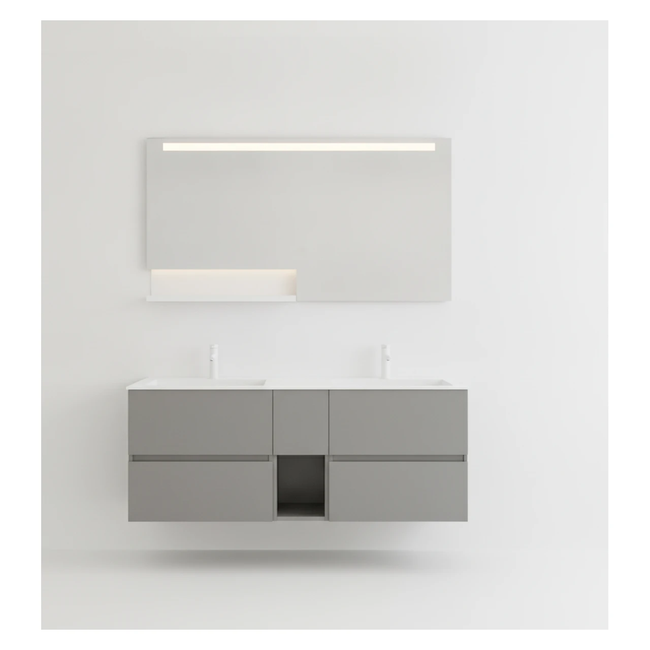 Orka Milano 140 Cm Mat Gri Banyo Dolabı Takımı - 5008203 2