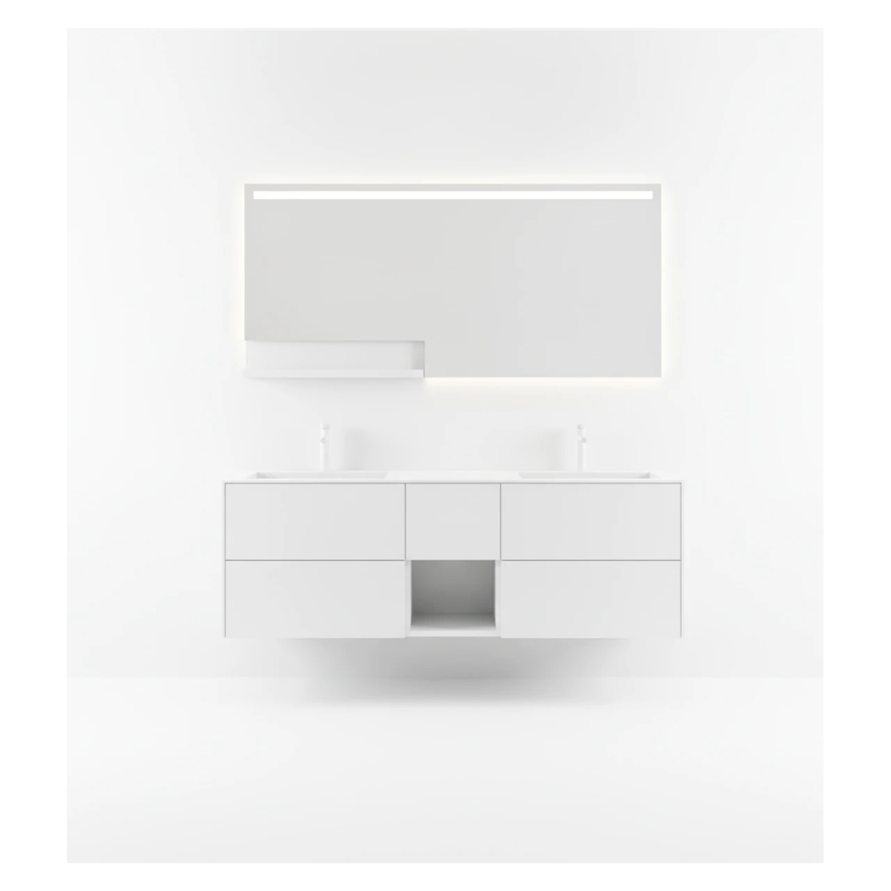 Orka Milano 140 Cm Mat Beyaz Banyo Dolabı Takımı - 5008202 2