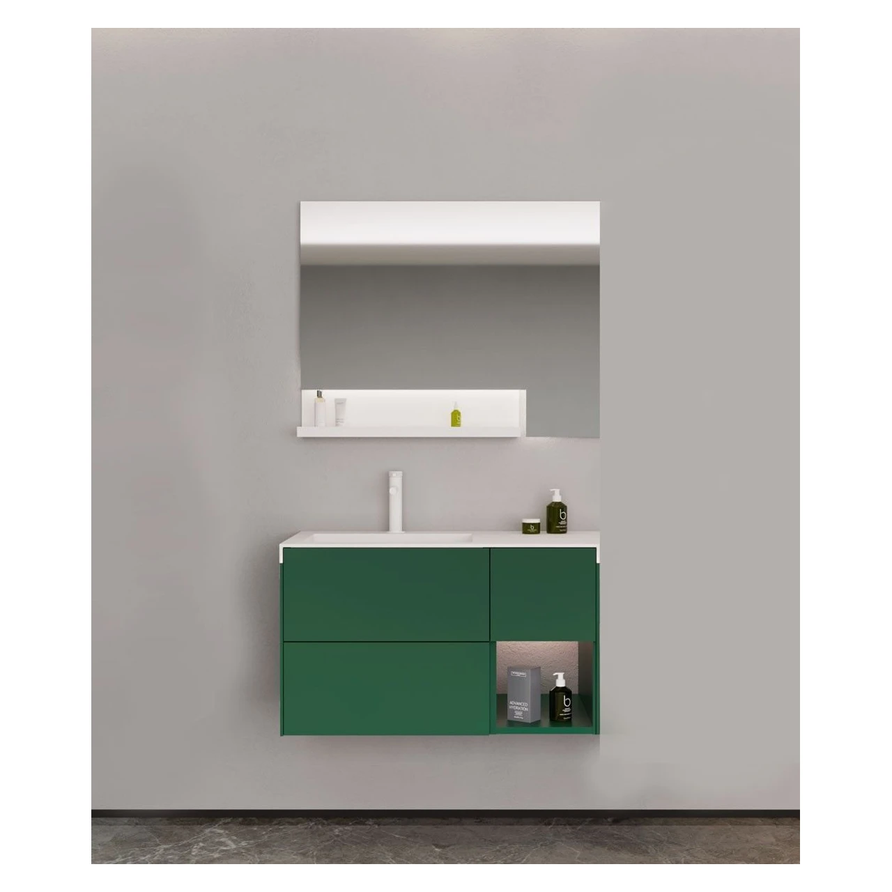 Orka Milano 100 Cm Mat Yeşil Banyo Dolabı Takımı - 5008194 2