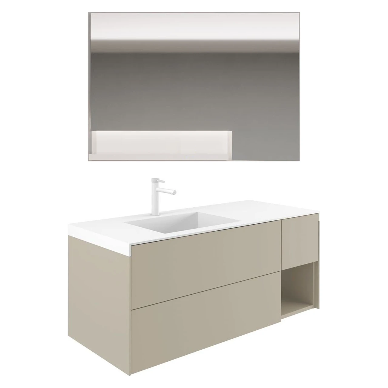 Orka Milano 100 Cm Mat Vizon Banyo Dolabı Takımı - 5008193