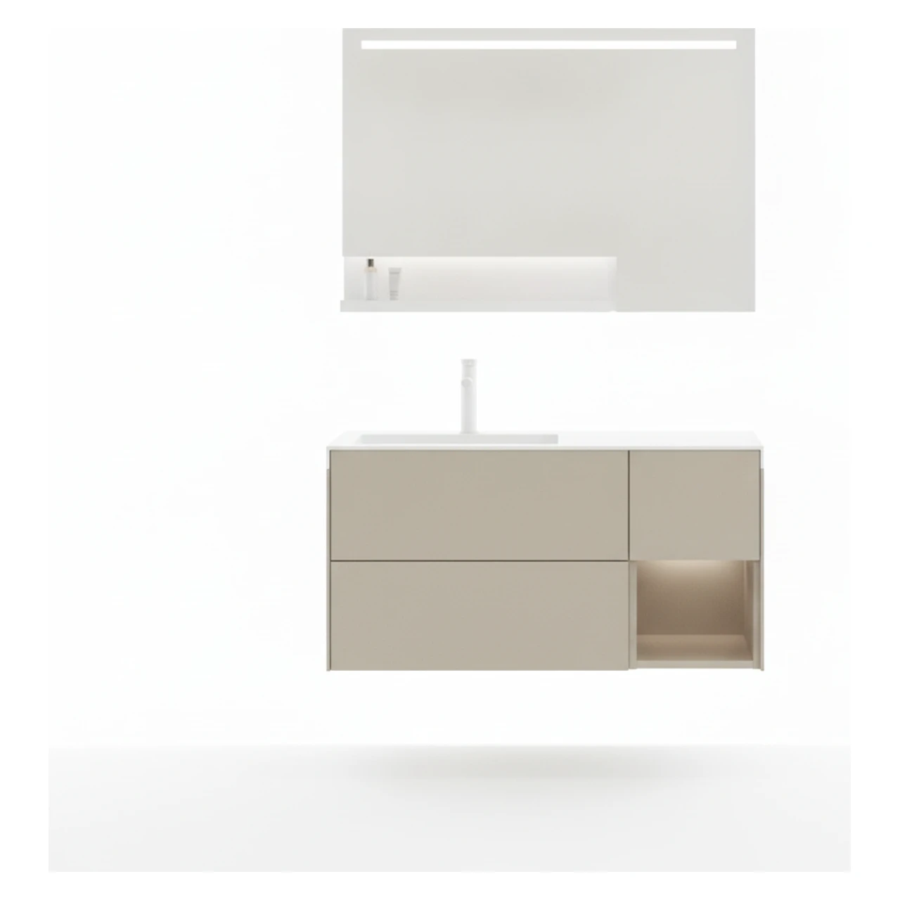 Orka Milano 100 Cm Mat Vizon Banyo Dolabı Takımı - 5008193 2