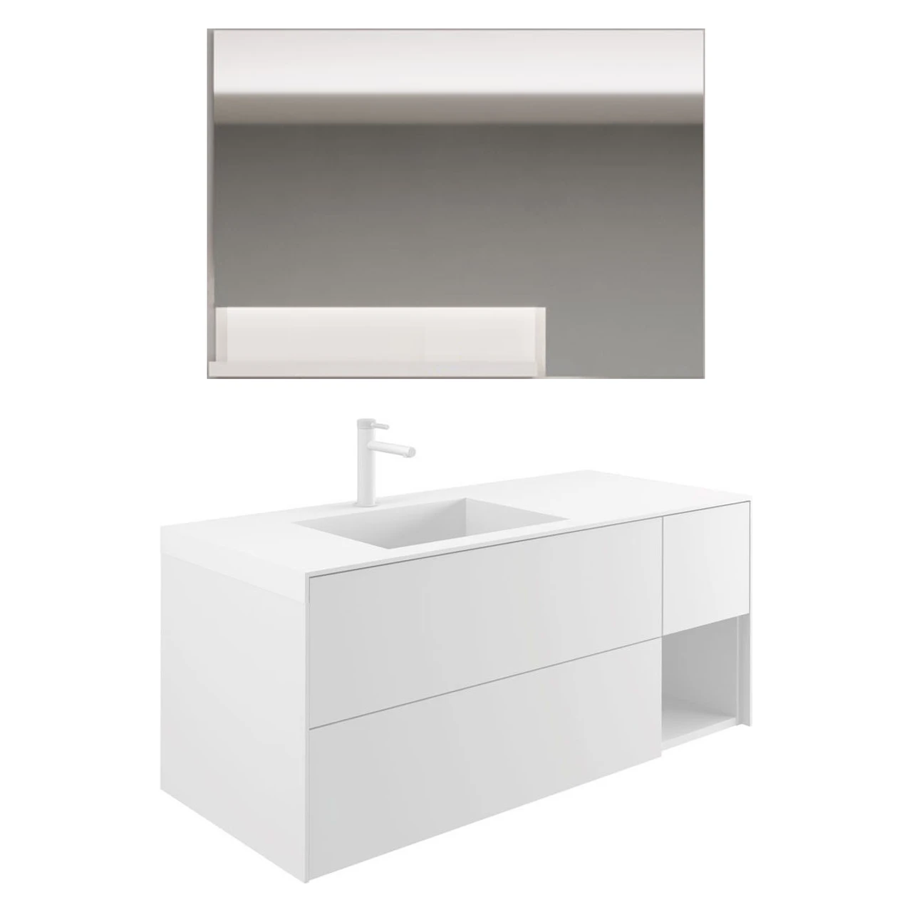 Orka Milano 100 Cm Mat Beyaz Banyo Dolabı Takımı - 5008190